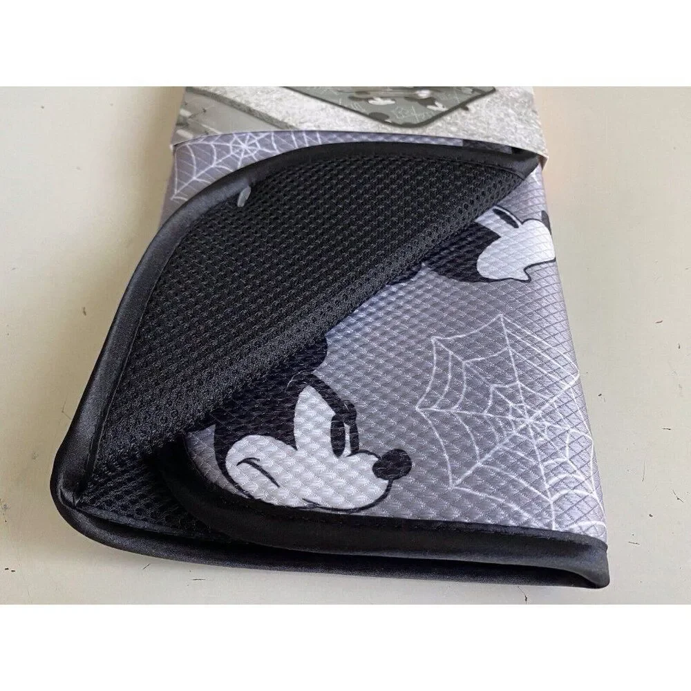 Disney Mickey Mouse Halloween Drying Mat 16”x18” Spider‎ Webs Grey NEW